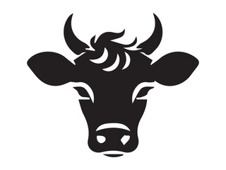 Cow head silhouette icon Vector
