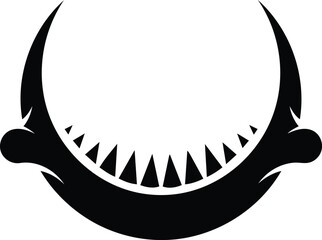 Shark Jawbone Tribal Tattoo Design Vector Illustration.