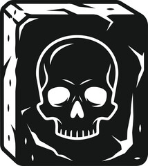 Skull in a block of ice.