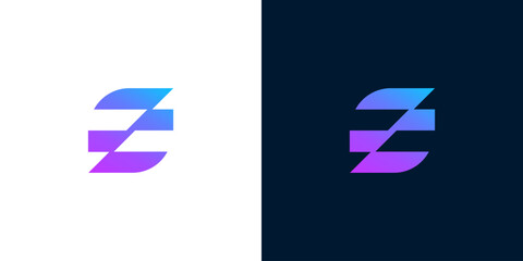 Modern Abstract Letter E Logo Design with Gradient Colors, Perfect for Tech and Business Brands