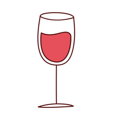 Glass of wine in doodle style