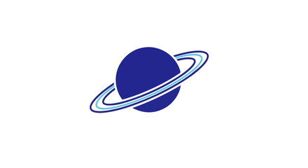 Blue Saturn Planet Logo Design – Space, Astronomy, and Meteorology Inspired Emblem for Science and Business Branding © Erlangga
