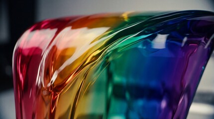 Fototapeta premium Vibrant Rainbow Colors on a Wavy Translucent Surface Creating an Abstract Background