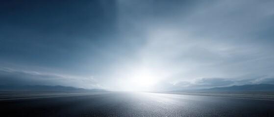 Fototapeta premium financial freedom concept, open road toward bright horizon, success and independence theme