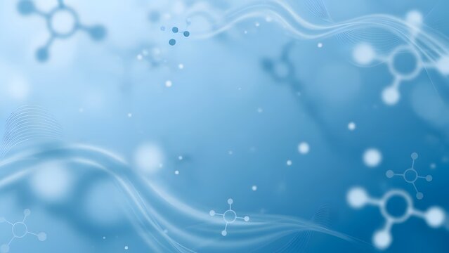 Abstract background design with molecules and wavy lines technology themed digital artwork blue backdrop wallpaper medical science network structure - Powered by Adobe