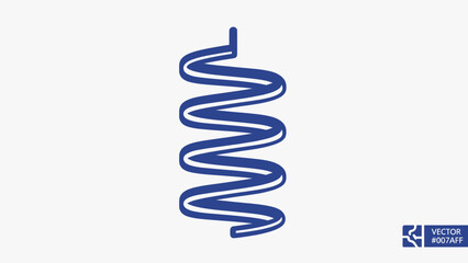 Abstract Spring Coil in Blue: A minimalist design showcases a striking blue spring coil, a symbol of potential and dynamic energy. © Slamet