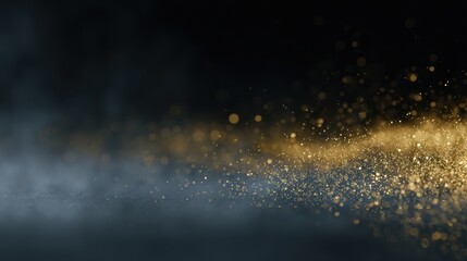 luxury dark background with floating golden dust, premium branding aesthetic