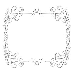Vintage decorative  frame in Gothic style - elegant white frame on white background, JPG, 300 DPI , north runes frame, middle ages, hallowen, Christmas.