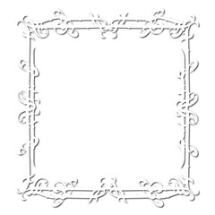 Vintage decorative  frame in Gothic style - elegant white frame on white background, JPG, 300 DPI , north runes frame, middle ages, hallowen, Christmas.