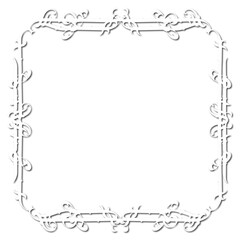Vintage decorative  frame in Gothic style - elegant white frame on white background, JPG, 300 DPI , north runes frame, middle ages, hallowen, Christmas.