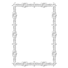 Vintage decorative  frame in Gothic style - elegant white frame on white background, JPG, 300 DPI , north runes frame, middle ages, hallowen, Christmas.