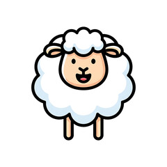 Fototapeta premium Cartoon Sheep Icon.