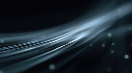 light trail lines moving through dark space, technology and data flow concept, futuristic style