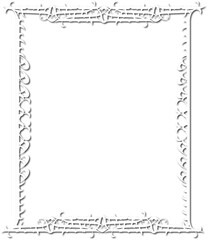 Vintage decorative frame in Gothic style - elegant white frame on transparent background, PNG, 300 DPI, middle ages, hallowen, Christmas.