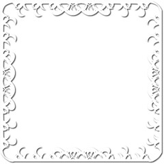 Vintage decorative frame in Gothic style - elegant white frame on transparent background, PNG, 300 DPI, middle ages, hallowen, Christmas.