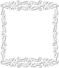 Vintage decorative frame in Gothic style - elegant white frame on transparent background, PNG, 300 DPI, middle ages, hallowen, Christmas.