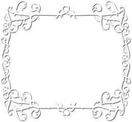 Vintage decorative frame in Gothic style - elegant white frame on transparent background, PNG, 300 DPI, middle ages, hallowen, Christmas.