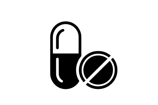 Medical pills icon on white 