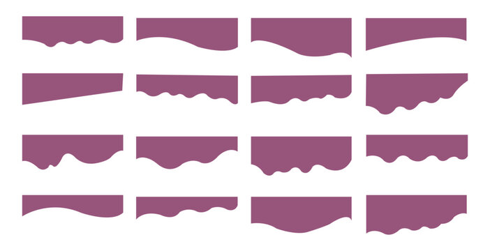 Collection of dividers shape templates. Modern separator header for website and app. Set of Template Dividers Shapes for Website. vector illustration.