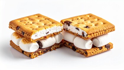 s'mores sandwich with graham cracker marshmallow and chocolate