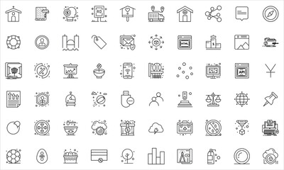 Creativity thin line icons set. Idea, creative solution and thinking, innovation icon. Editable stroke. Vector illustration, big icon set.