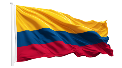 Colombia flag ultra clean flat vector style no wrinkles isolated on a white background