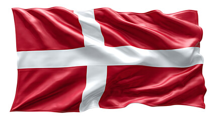 Fototapeta premium Denmark flag ultra clean flat vector style no wrinkles isolated on a white background