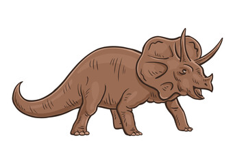 Obraz premium Triceratops dinosaur cartoon illustration isolated on white