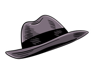 Retro fedora hat vintage style vector illustration