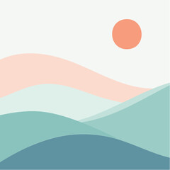 Desert Sun Vector Landscape