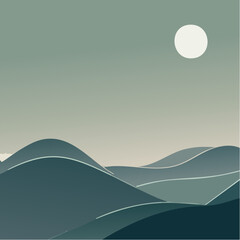 Desert Sun Vector Landscape
