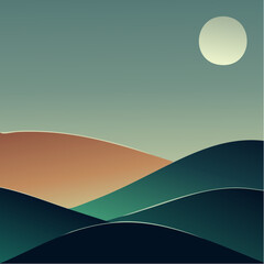 Desert Sun Vector Landscape