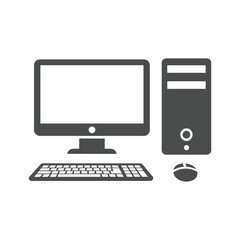 Computer setup with monitor, keyboard, and mouse