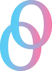 Abstract Interlocking Rings Logo Vector: Blue and Pink Gradient Symbolizing Connection, Technology, and Modern Design
