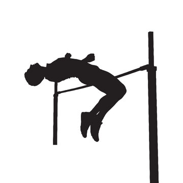 High Jump Silhouette Collection,High Jump Silhouettes,Vector High Jump Silhouettes,Athlete Jumping Silhouettes,high jump vector