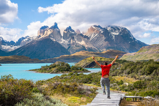 panoramic view of torres del paine national park, chile