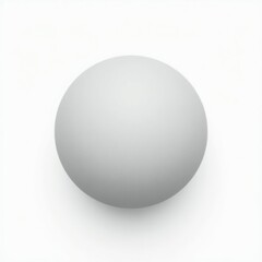 A minimalist composition featuring a grey orb casting a subtle shadow on a clean white surface