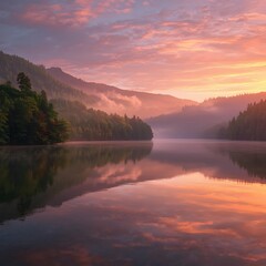 Fototapeta premium sunrise over the river