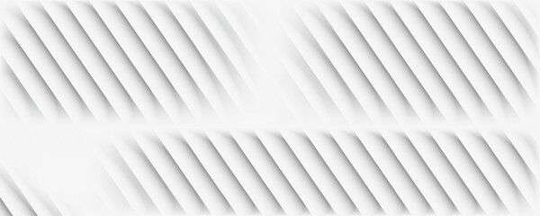 Obraz premium Light grey oblique line background. Abstract silver diagonal stripe wallpaper. Vector gray tech backdrop. Slanted gris texture for graphic design, poster, banner, flyer, brochure, presentation