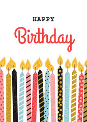 Happy Birthday Card Template &ndash; Colorful Celebration Greeting Design