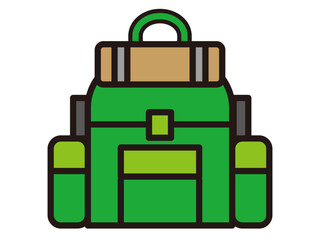 シンプルなキャンプ用リュックのアイコン素材