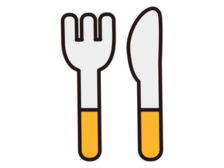 	シンプルなナイフとフォークのアイコン素材