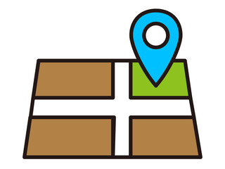	シンプルな地図のアイコン素材