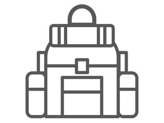シンプルなキャンプ用リュックのアイコン素材2