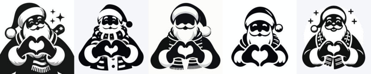 Fototapeta premium vector silhouette of a grandfather forming hands as a symbol of Christmas love