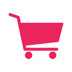 Shopping cart icon with pink color