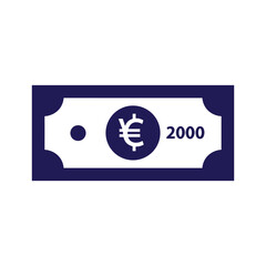 Euro currency symbol on banknote design