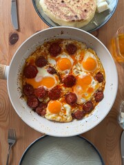 Sausage Fried Egg sausage egg, egg omelet sausage. Sucuklu Yumurta