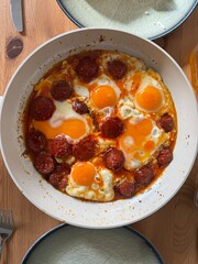 Sausage Fried Egg sausage egg, egg omelet sausage. Sucuklu Yumurta