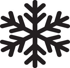 Black stylized snowflake on a white background winter symbol